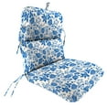 thumbnail image 1 of Jordan Manufacturing 45" x 22" Suzie Wetland Blue Jacobean Rectangular Outdoor Chair Cushion with Ties and Hanger Loop, 1 of 9