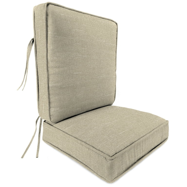 Jordan Manufacturing 45 x 22 Tory Bisque Tan Solid Rectangular Outdoor Deep Seat Chair Cushion with Ties and Welt Walmart