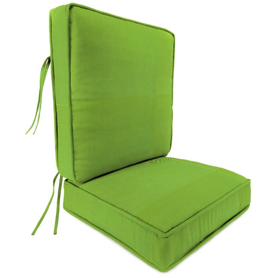 Jordan Manufacturing 45" x 22" Veranda Citrus Green Solid Rectangular Outdoor Deep Seat Chair Cushion Set with Ties and Welt