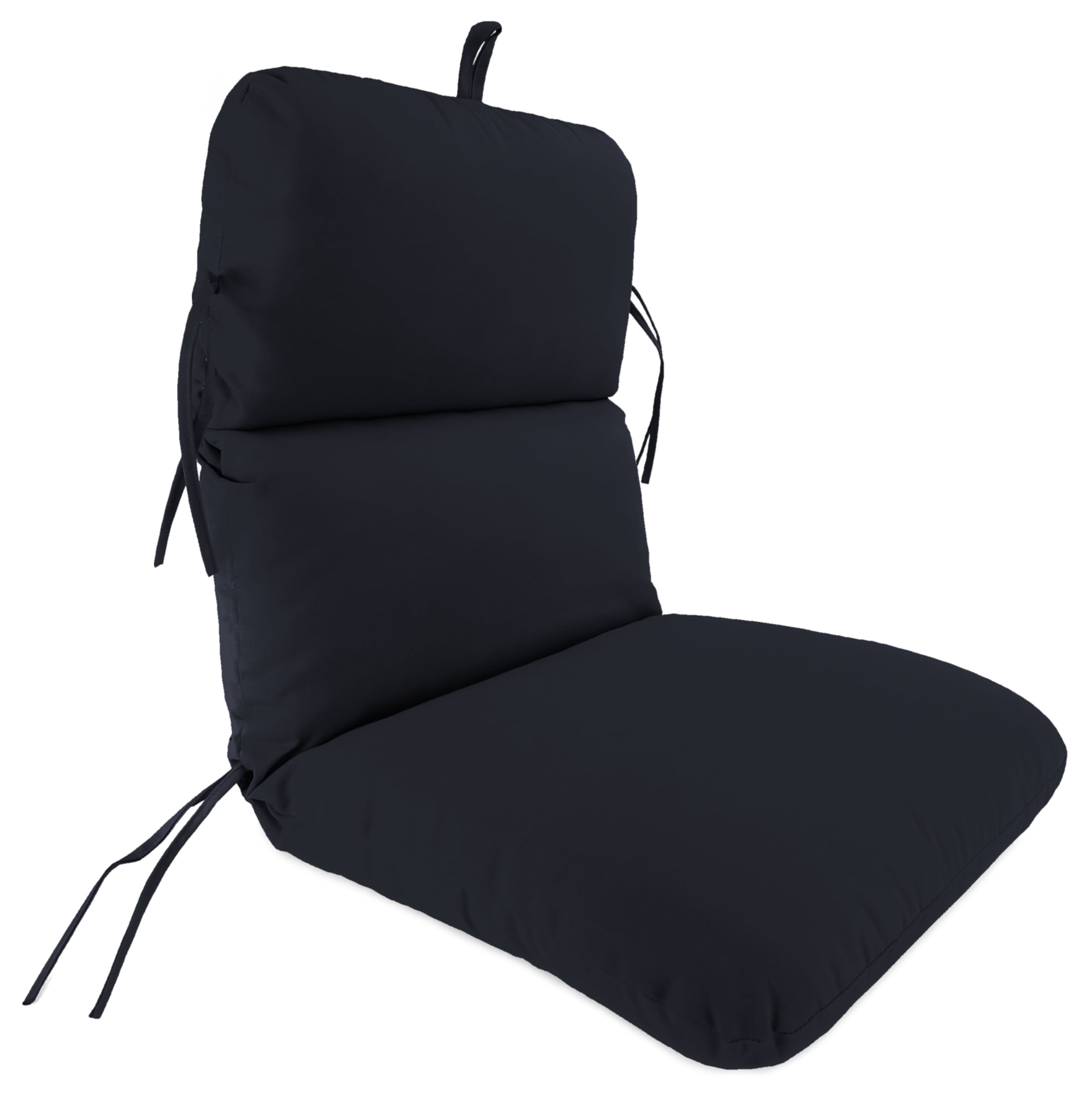 Jordan Manufacturing 45" x 22" Veranda Navy Solid Rectangular Outdoor Chair Cushion with Ties and Hanger Loop