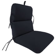 Jordan Manufacturing 45" x 22" Veranda Navy Solid Rectangular Outdoor Chair Cushion with Ties and Hanger Loop