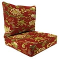 thumbnail image 1 of Jordan Manufacturing 46.5" x 24" Alberta Salsa Red Floral Rectangular Outdoor Deep Seat Chair Cushion Set with Welt, 1 of 11