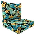 thumbnail image 1 of Jordan Manufacturing 46.5" x 24" Beachcrest Caviar Black Floral Rectangular Outdoor Deep Seat Chair Cushion Set with Welt, 1 of 11