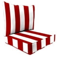 thumbnail image 1 of Jordan Manufacturing 46.5" x 24" Cabana Red Stripe Rectangular Outdoor Deep Seat Chair Cushion Set with Welt, 1 of 9