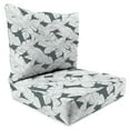 thumbnail image 1 of Jordan Manufacturing 46.5" x 24" Carano Stone Grey Leaves Rectangular Outdoor Deep Seat Chair Cushion Set with Welt, 1 of 11