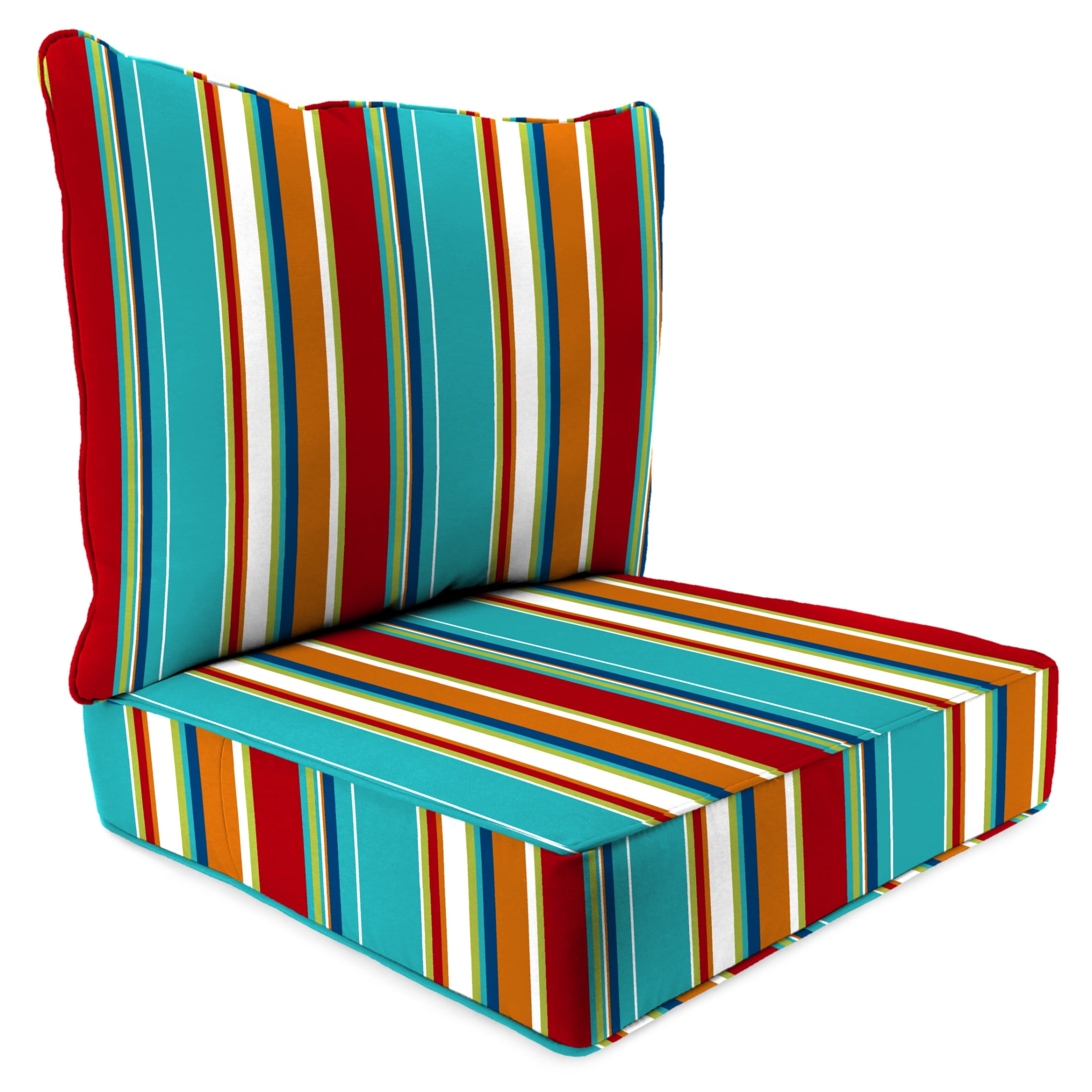 Covert Fiesta Multicolor Stripe Outdoor Deep Seat Chair Cushion Set
