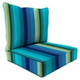 thumbnail image 1 of Jordan Manufacturing 46.5" x 24" Islip Teal Stripe Rectangular Outdoor Deep Seat Chair Cushion Set with Welt, 1 of 11