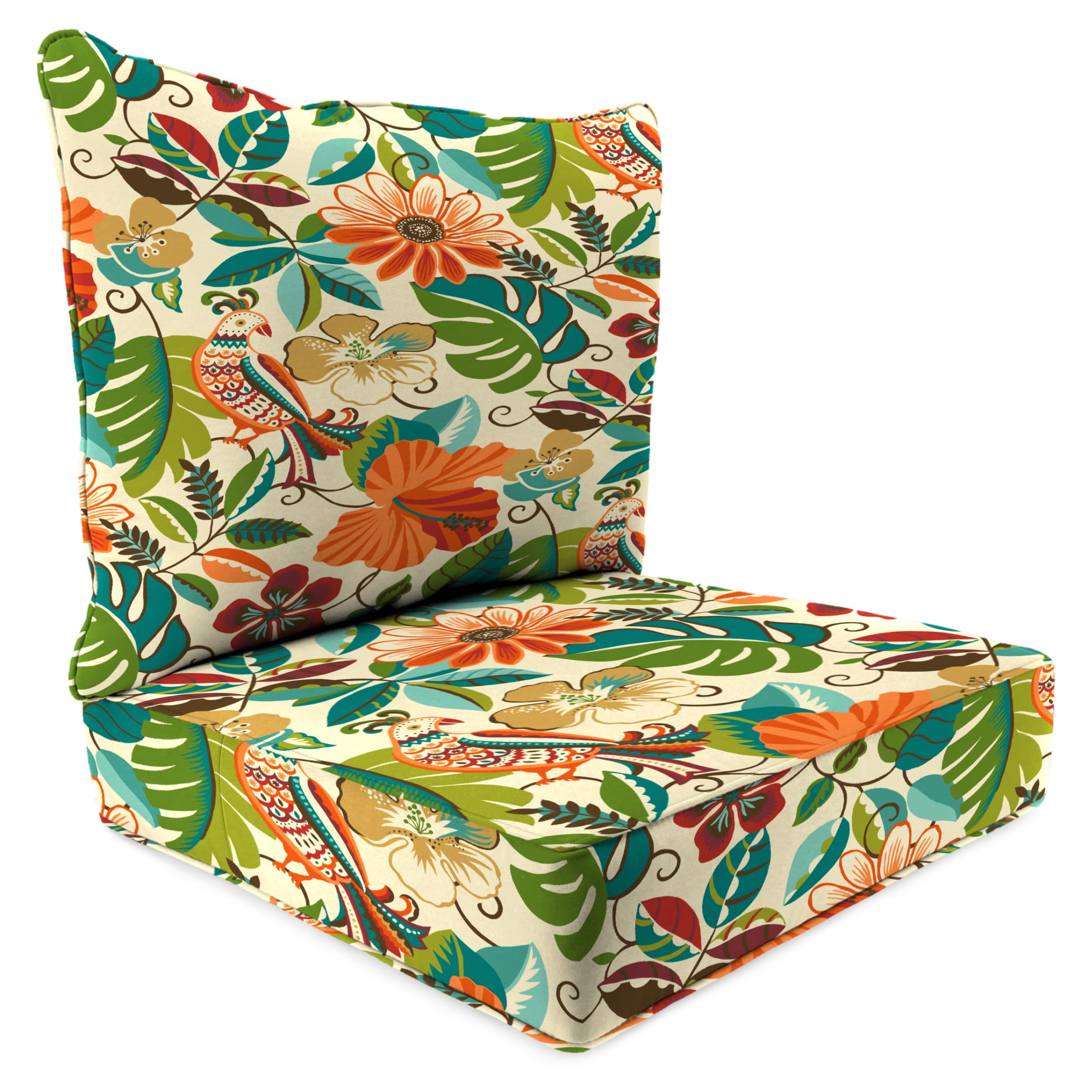 Multicolor Floral Deep Seat Outdoor Chair Cushion Set
