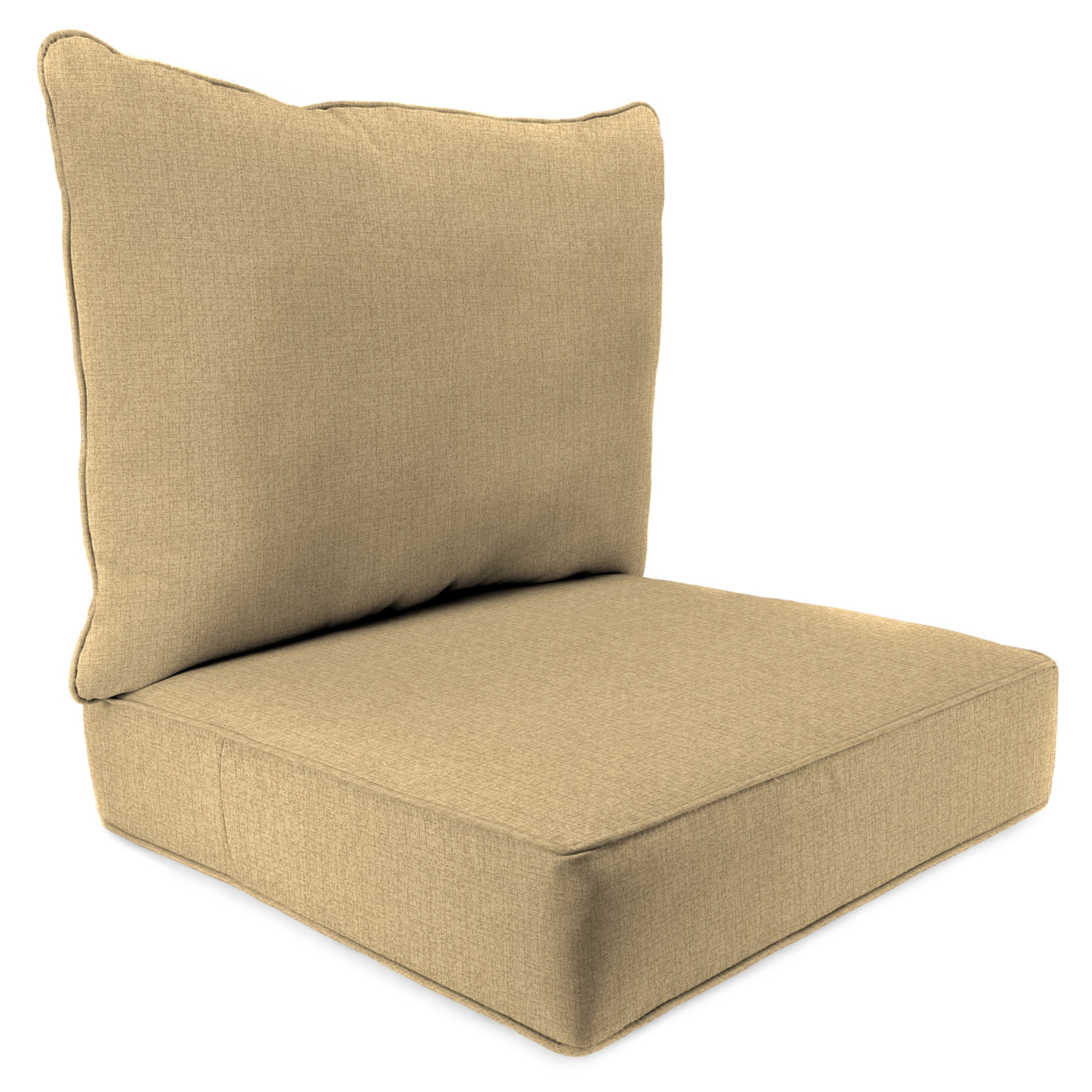 Jordan Manufacturing 46.5" x 24" McHusk Birch Beige Crosshatch Rectangular Outdoor Deep Seat Chair Cushion Set with Welt