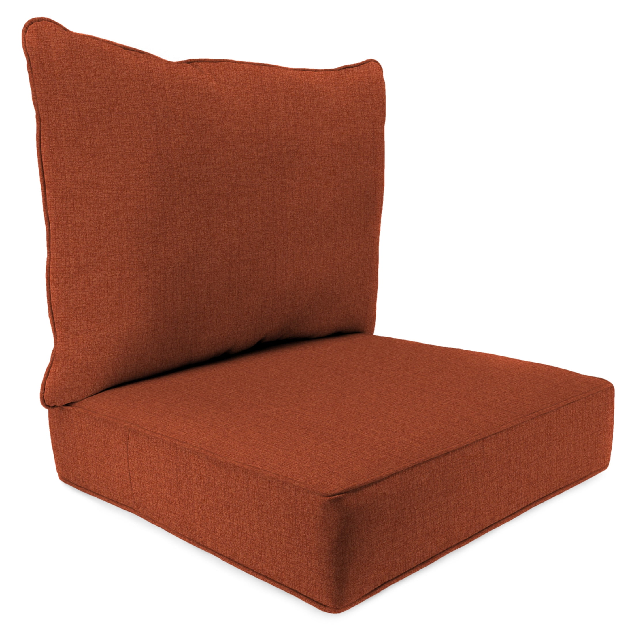 Jordan Manufacturing 46.5" x 24" McHusk Brick Red Crosshatch Rectangular Outdoor Deep Seat Chair Cushion Set with Welt