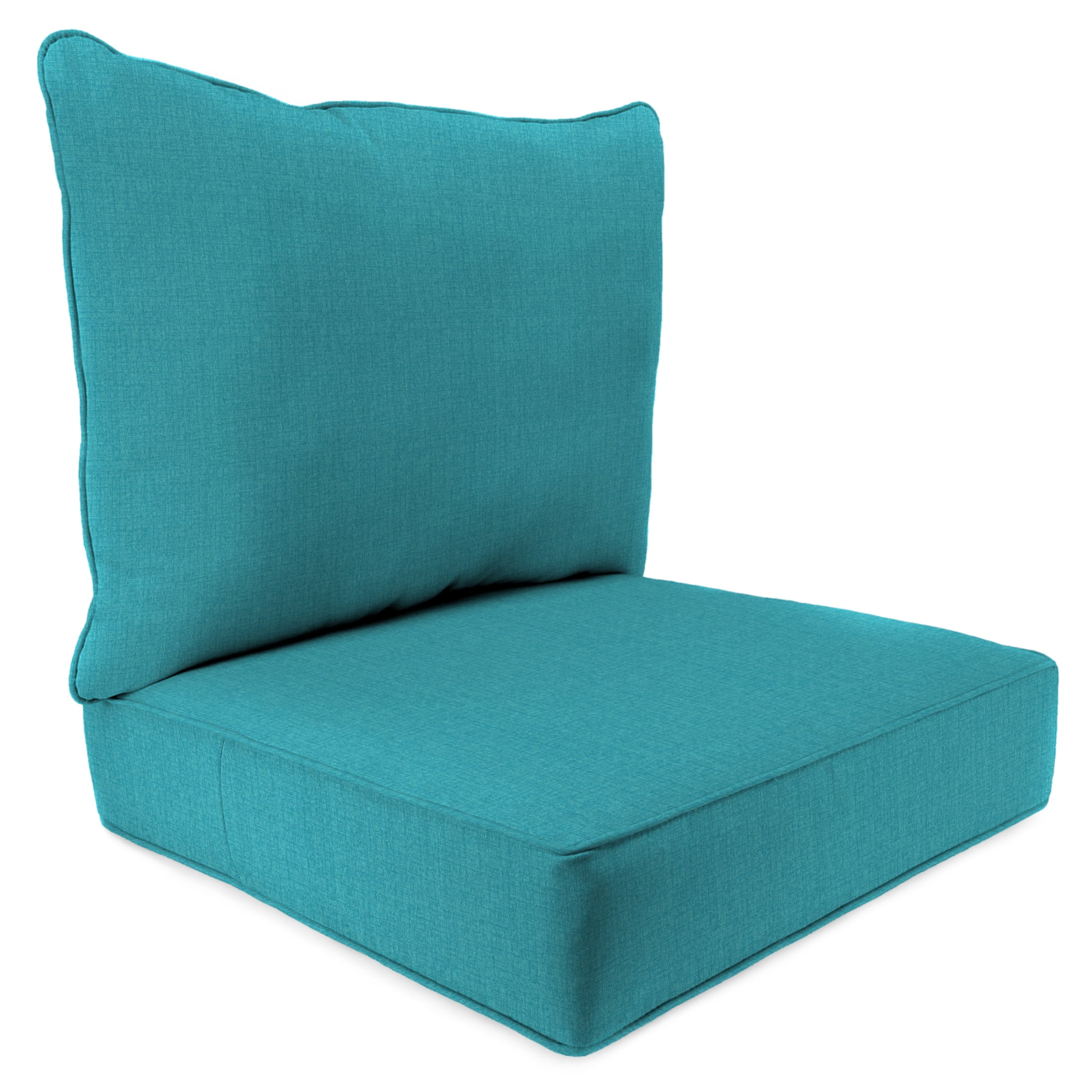 Jordan Manufacturing 46.5" x 24" McHusk Lagoon Aqua Crosshatch Rectangular Outdoor Deep Seat Chair Cushion Set with Welt