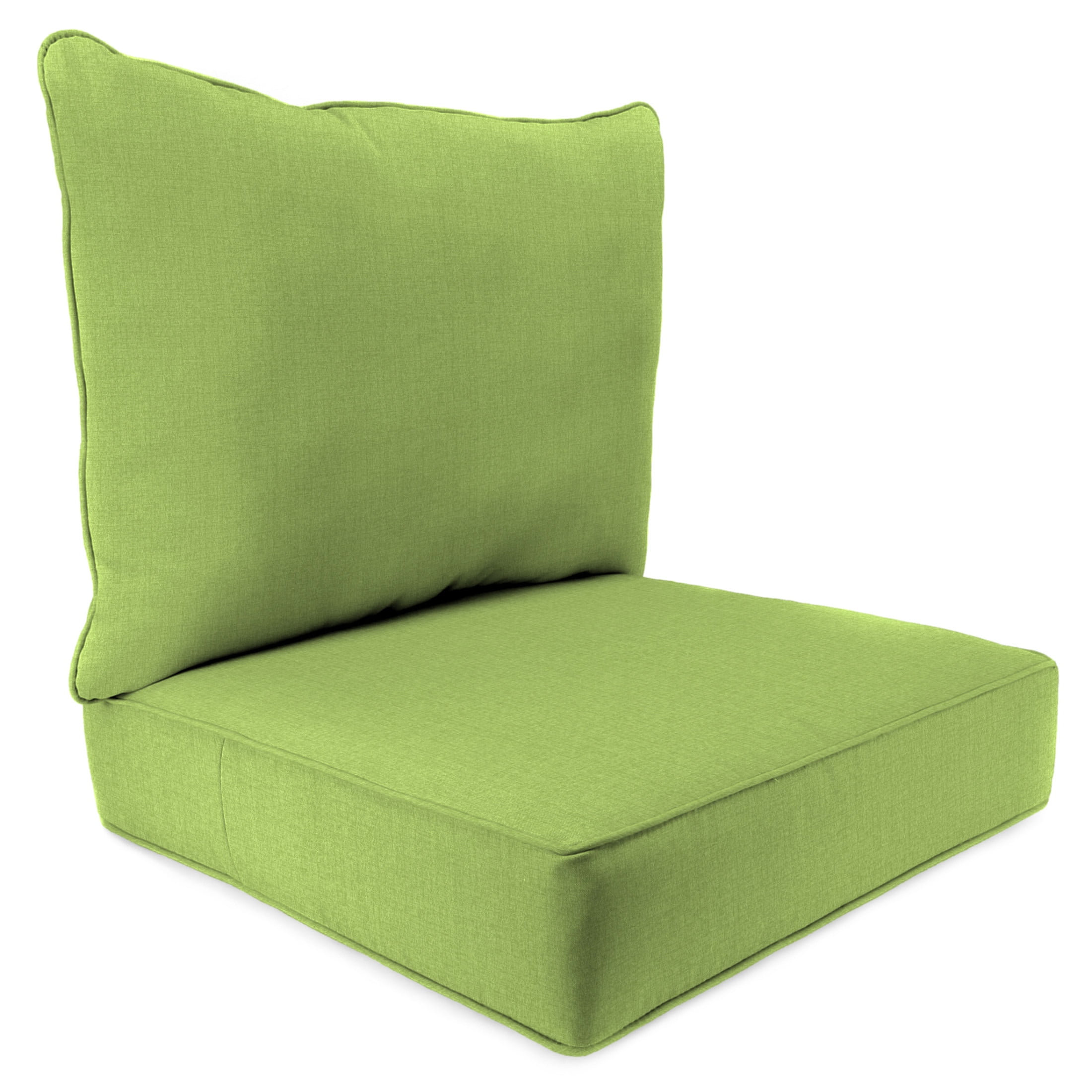 Jordan Manufacturing 46.5" x 24" McHusk Leaf Green Crosshatch Rectangular Outdoor Deep Seat Chair Cushion Set with Welt