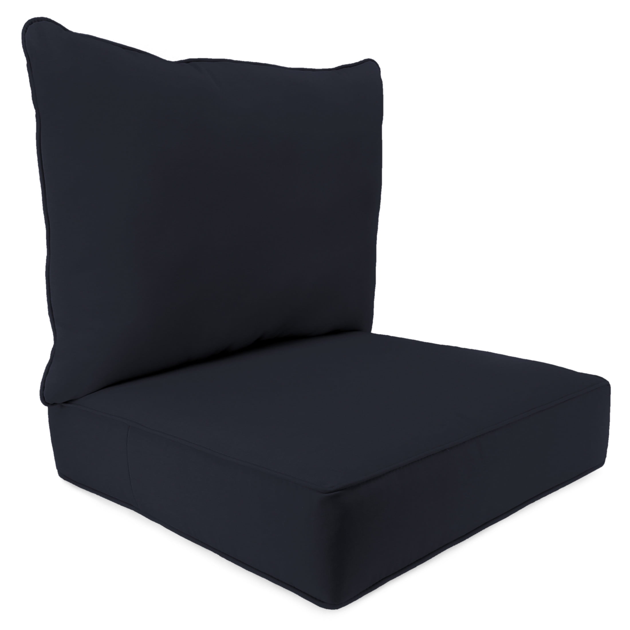 Navy Polyester Deep Seat Outdoor Chair Cushion Set