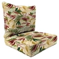 thumbnail image 1 of Jordan Manufacturing 46.5" x 24" Oasis Gem Beige Leaves Rectangular Outdoor Deep Seat Chair Cushion Set with Welt, 1 of 11
