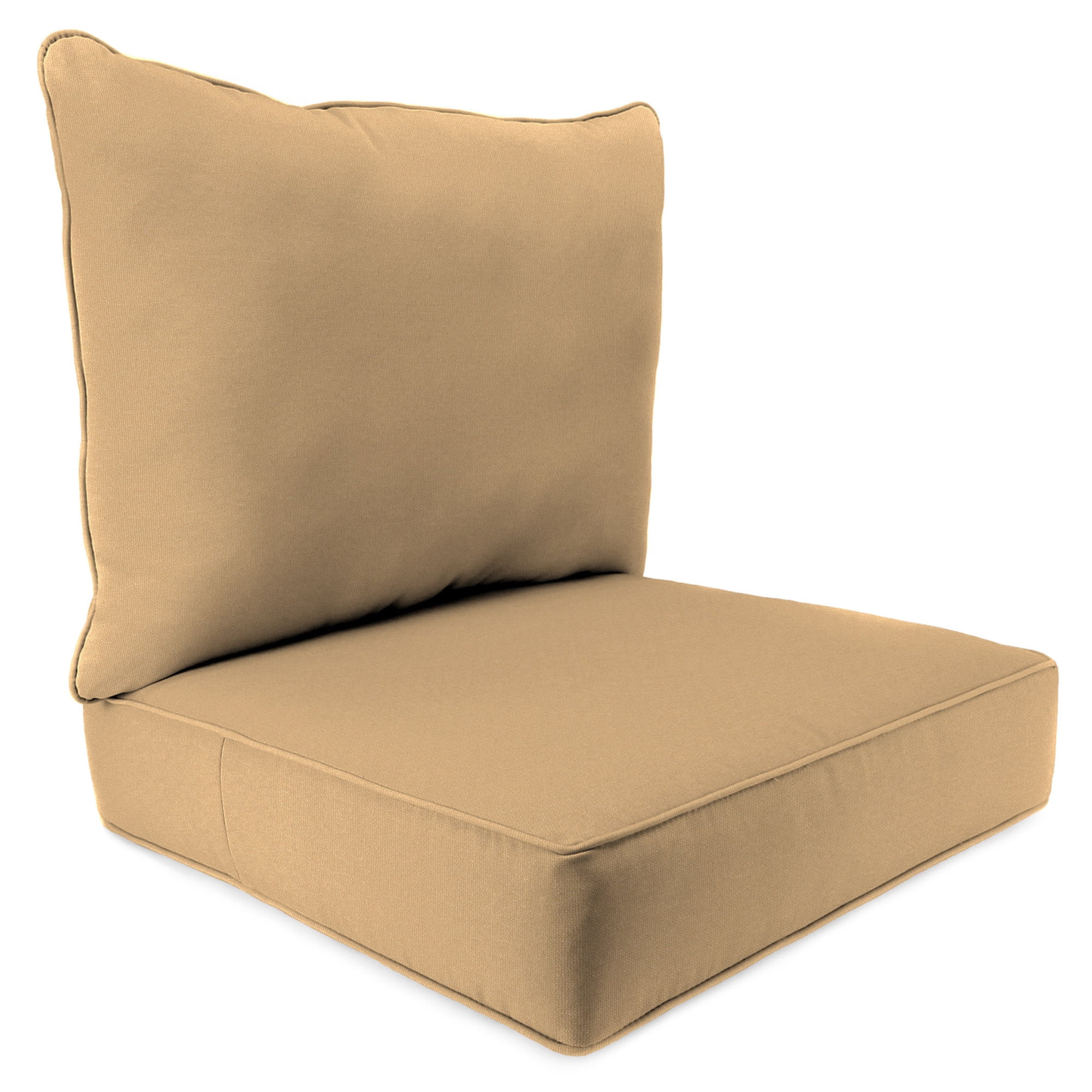 Jordan Manufacturing 46.5" x 24" Rave Birch Tan Solid Rectangular Outdoor Deep Seat Chair Cushion Set with Welt