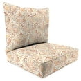 thumbnail image 1 of Jordan Manufacturing 46.5" x 24" Rustique Barley Beige Damask Rectangular Outdoor Deep Seat Chair Cushion Set with Welt, 1 of 9