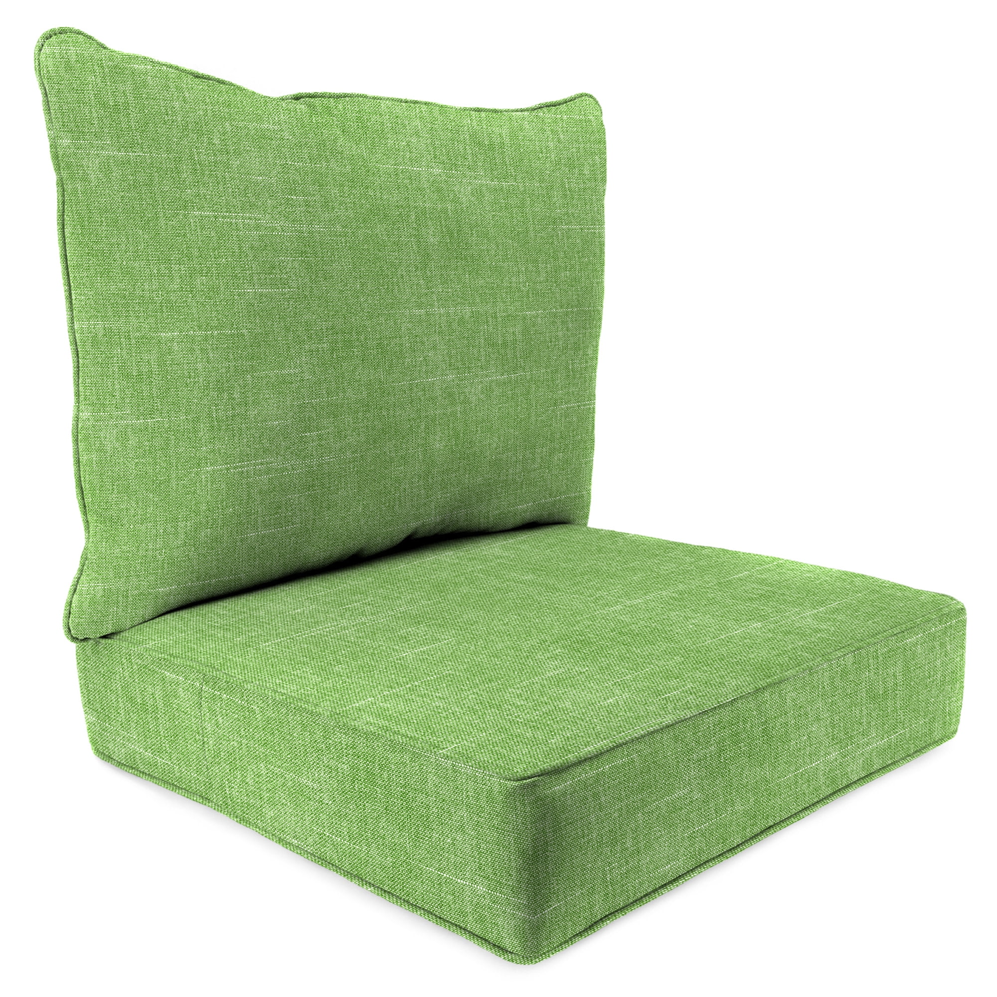 Jordan Manufacturing 46.5" x 24" Tory Palm Green Crosshatch Rectangular Outdoor Deep Seat Chair Cushion Set with Welt