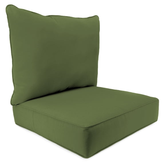 Jordan Manufacturing 46.5" x 24" Veranda Hunter Green Solid Square Outdoor Deep Seating Patio Seat Cushion and Back Cushion 2-Piece Set