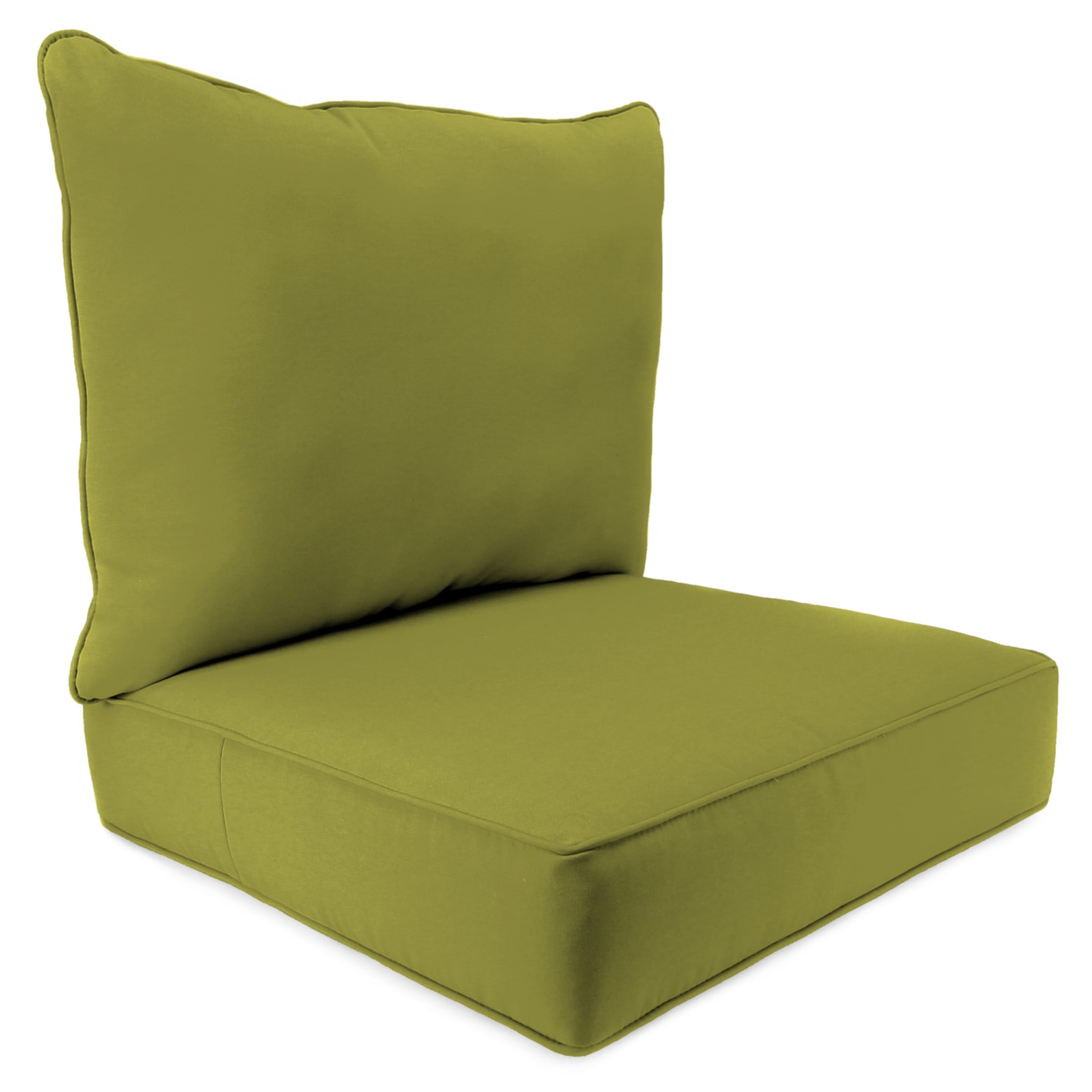 Jordan Manufacturing 46.5" x 24" Veranda Kiwi Green Solid Rectangular Outdoor Deep Seat Chair Cushion Set with Welt