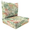thumbnail image 1 of Jordan Manufacturing 46.5" x 24" Wesley Almond Green Leaves Rectangular Outdoor Deep Seat Chair Cushion Set with Welt, 1 of 11