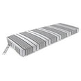 thumbnail image 1 of Jordan Manufacturing 46" x 17" Worth Black and Grey Stripe Rectangular Outdoor Settee Swing Bench Cushion with Ties and Welt, 1 of 8