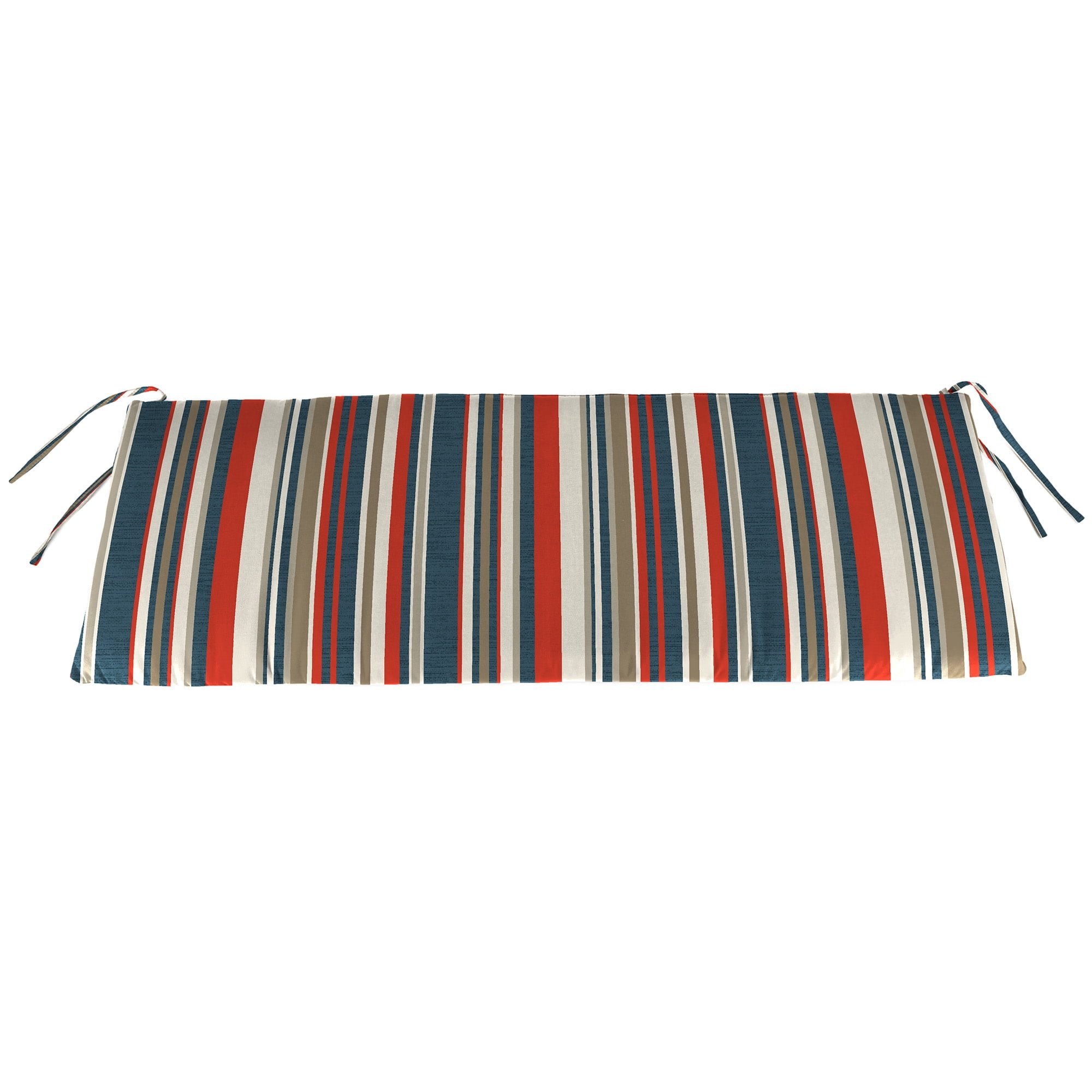 Jordan Manufacturing 47" x 16" Cambridge Red Stripe Rectangular Outdoor Settee Swing Bench Cushion with Ties