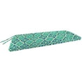 thumbnail image 1 of Jordan Manufacturing 48" x 18" Adonis Capri Teal Medallion Rectangular Outdoor Settee Swing Bench Cushion with Ties, 1 of 13