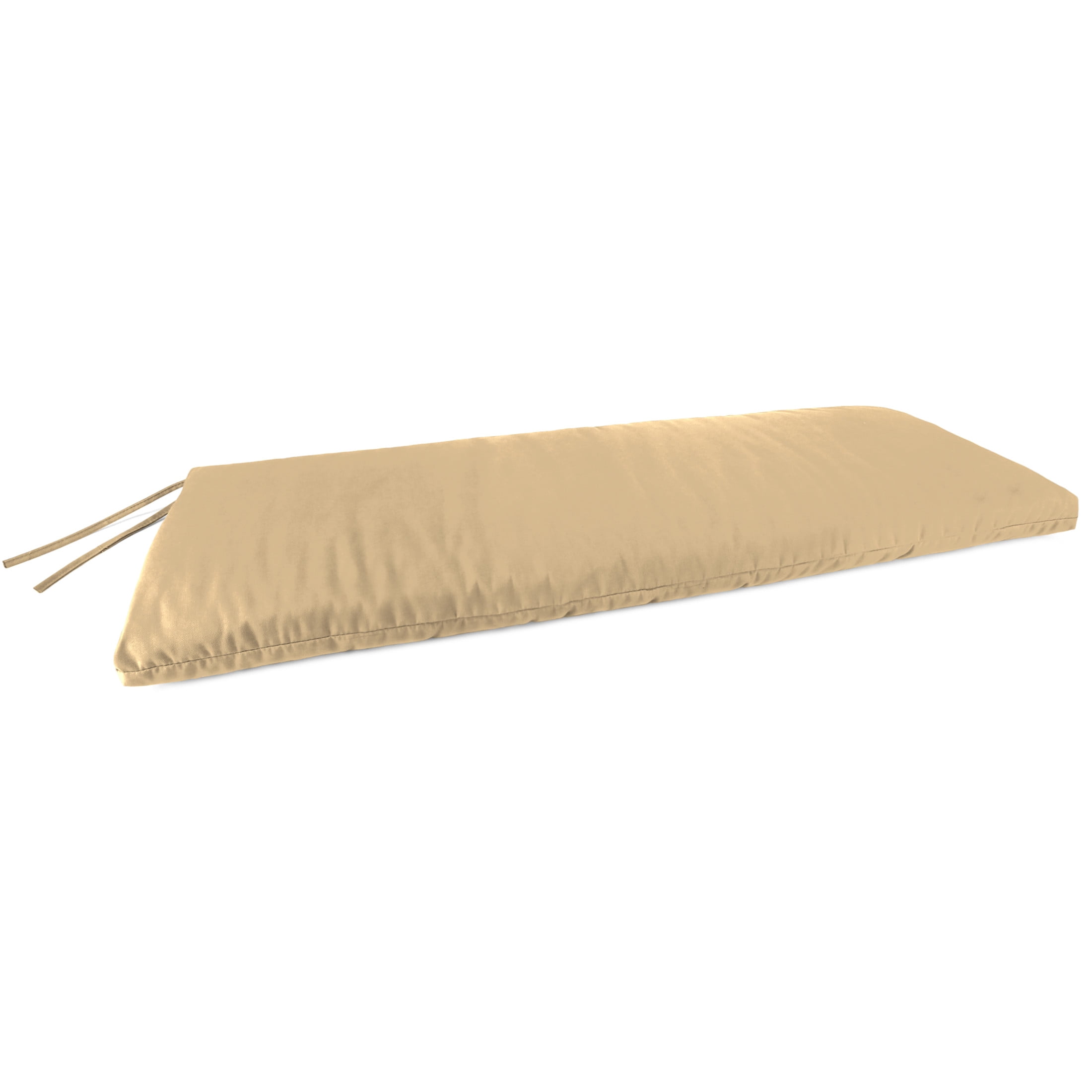 Jordan Manufacturing 48" x 18" Antique Beige Solid Rectangular Outdoor Settee Swing Bench Cushion with Ties