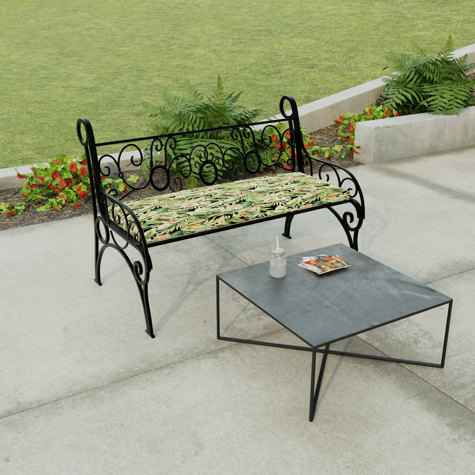 Black bench cushion outdoor hotsell