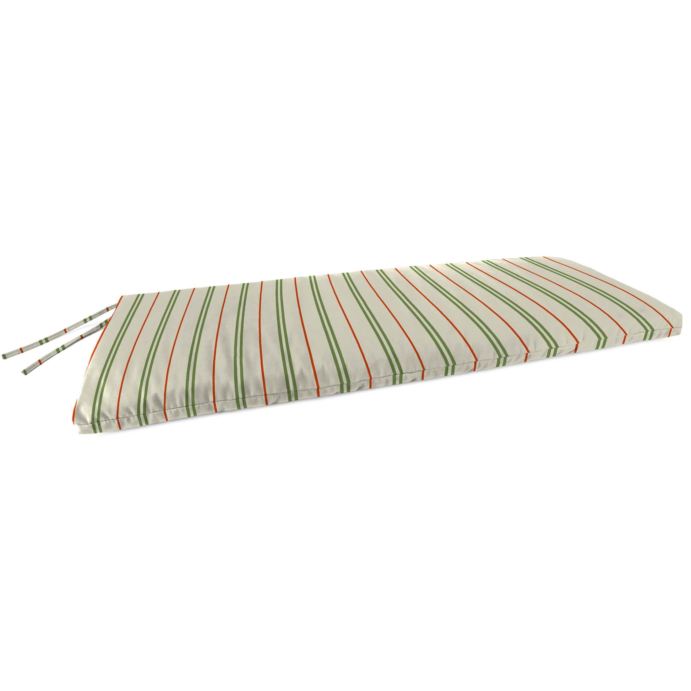 Jordan Manufacturing 48" x 18" Gallan Cedar Grey Stripe Rectangular Outdoor Settee Swing Bench Cushion with Ties