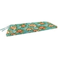 thumbnail image 1 of Jordan Manufacturing 48" x 18" Tory McCaw Aqua Floral Rectangular Knife Edge Outdoor Settee Swing Bench Cushion with Ties, 1 of 9