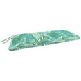 thumbnail image 1 of Jordan Manufacturing 48" x 18" Wesley Bayou Green Leaves Rectangular Outdoor Settee Swing Bench Cushion with Ties, 1 of 10