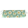 thumbnail image 1 of Jordan Manufacturing 48" x 19.5" Daphne Iceberg Aqua Floral Rectangular Outdoor Settee Swing Bench Cushion with Ties, 1 of 10