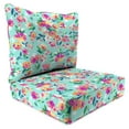 thumbnail image 1 of Jordan Manufacturing 48" x 24" Camryn Vibrant Aqua Floral Rectangular Outdoor Deep Seat Chair Cushion Set with Welt, 1 of 10