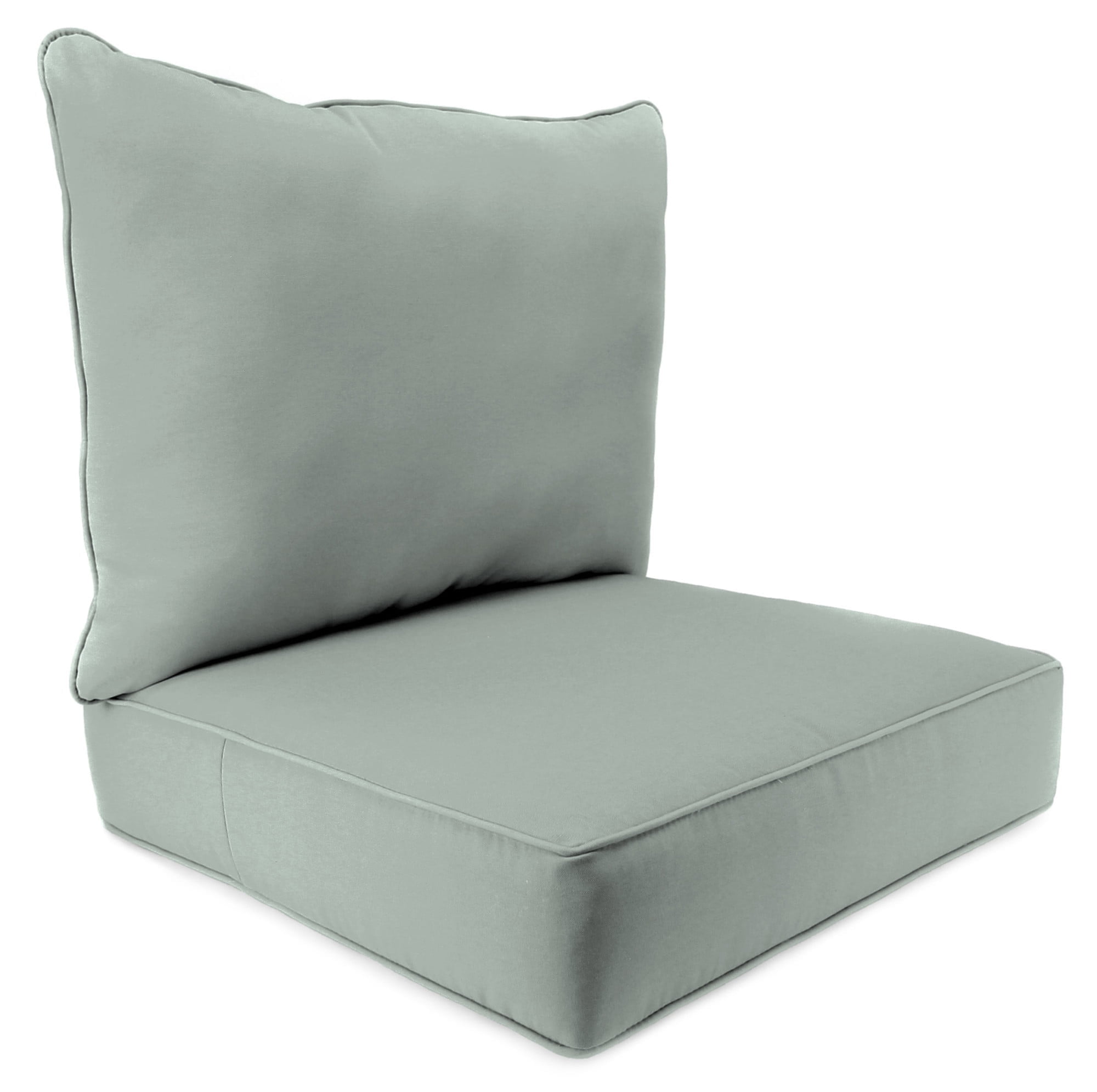 Jordan Manufacturing 48" x 24" Grey Solid Rectangular Outdoor Deep Seat Chair Cushion Set with Welt