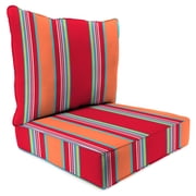 Jordan Manufacturing 48 x 24 Mulberry Red Stripe Rectangular Outdoor Deep Seat Chair Cushion Set with Welt