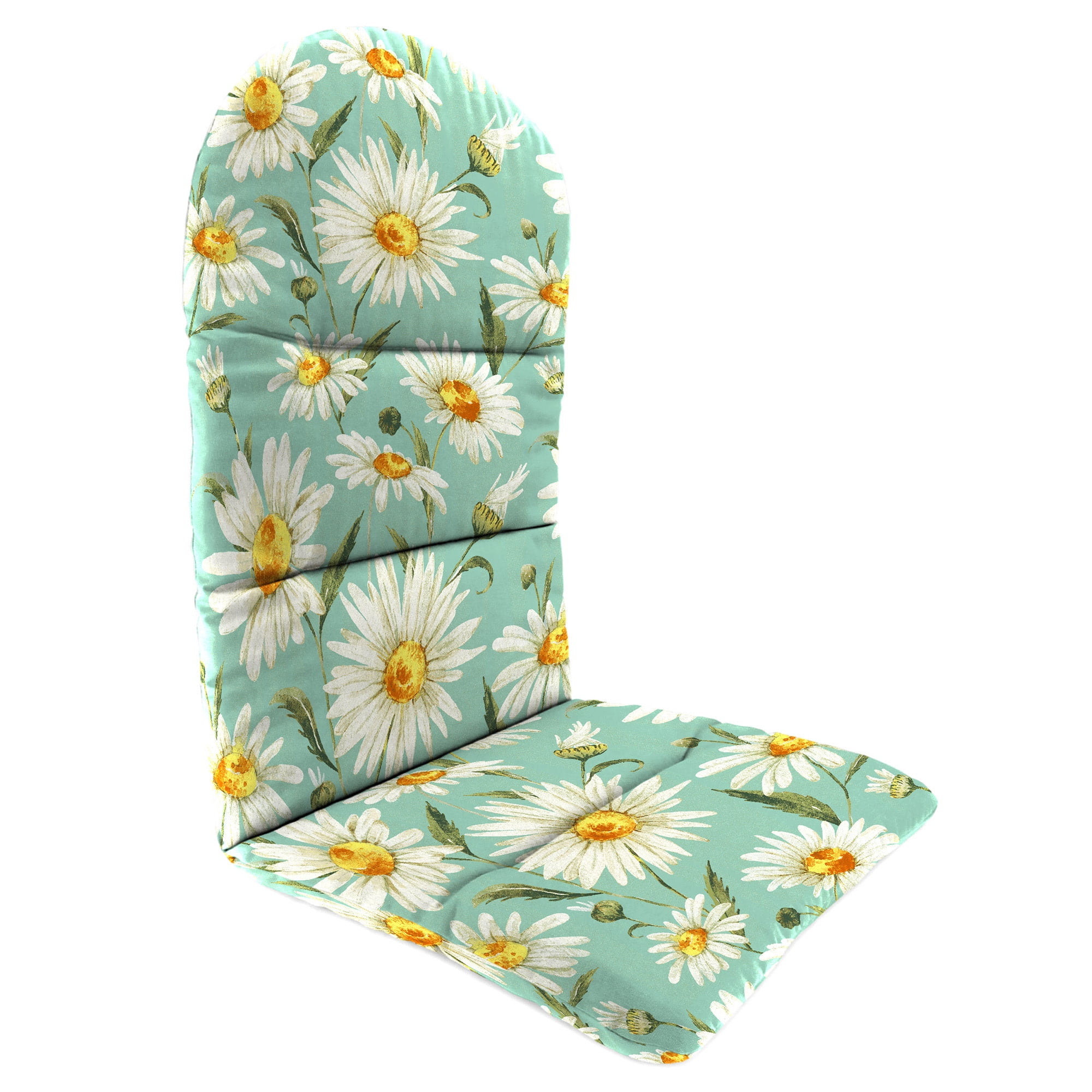 Jordan Manufacturing 49" x 20.5" Daphne Iceberg Aqua Floral Rectangular Outdoor Adirondack Chair Cushion with Back Strap