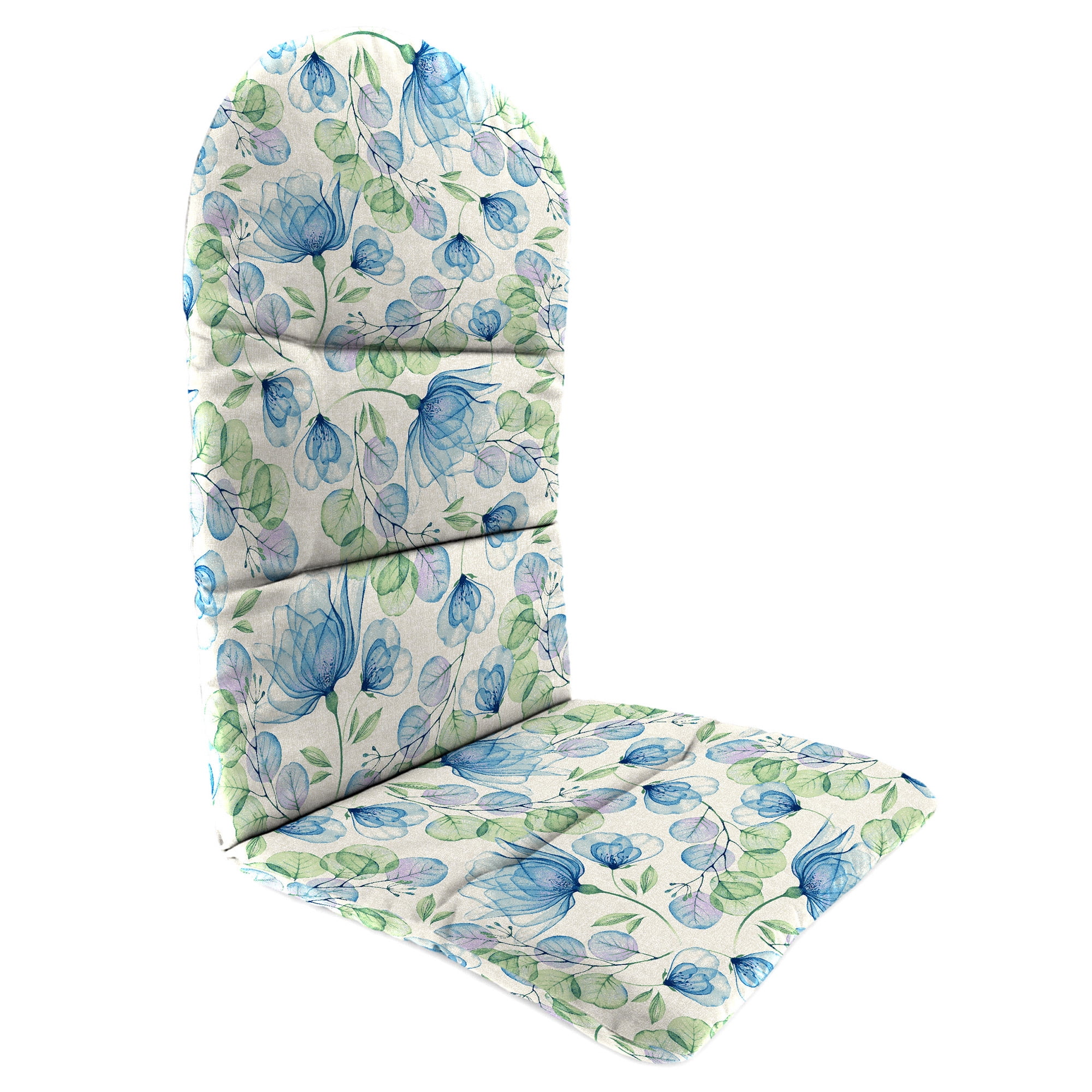 Jordan Manufacturing 49" x 20.5" Enchanted Garden Cream Floral Rectangular Outdoor Adirondack Chair Cushion with Back Strap