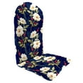 thumbnail image 1 of Jordan Manufacturing 49" x 20.5" Rose Garden Navy Floral Rectangular Outdoor Adirondack Chair Cushion with Back Strap, 1 of 8