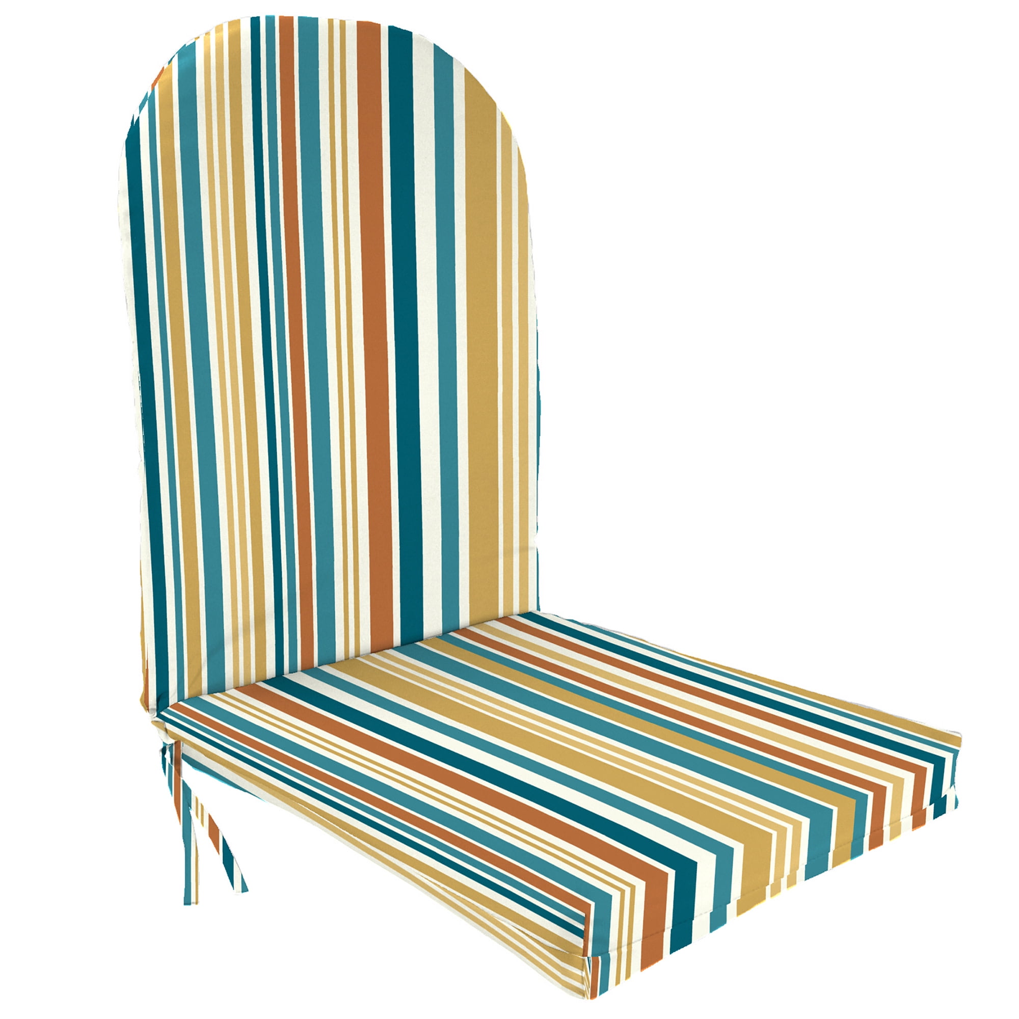 Jordan Manufacturing 50.5" x 19" Boule Bog Multicolor Stripe Rectangular Outdoor Adirondack Chair Cushion with Ties