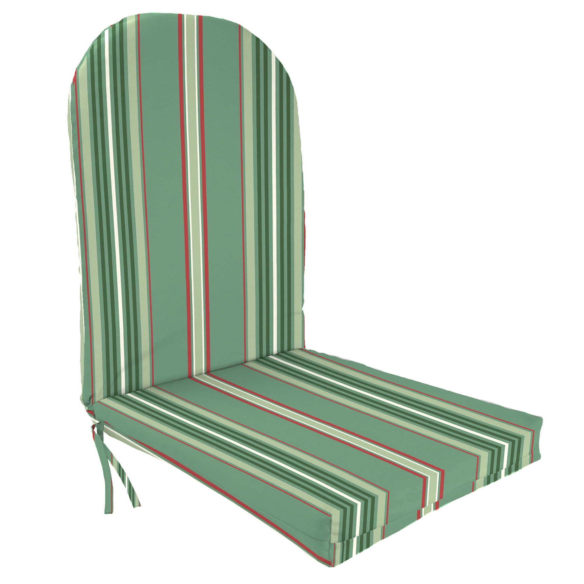 Jordan Manufacturing 50.5" x 19" Juanita Almond Green Stripe Rectangular Outdoor Adirondack Chair Cushion with Ties
