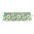 thumbnail image 1 of Jordan Manufacturing 54" x 18.5" Daphne Iceberg Aqua Floral Rectangular Outdoor Settee Swing Bench Cushion with Ties, 1 of 10