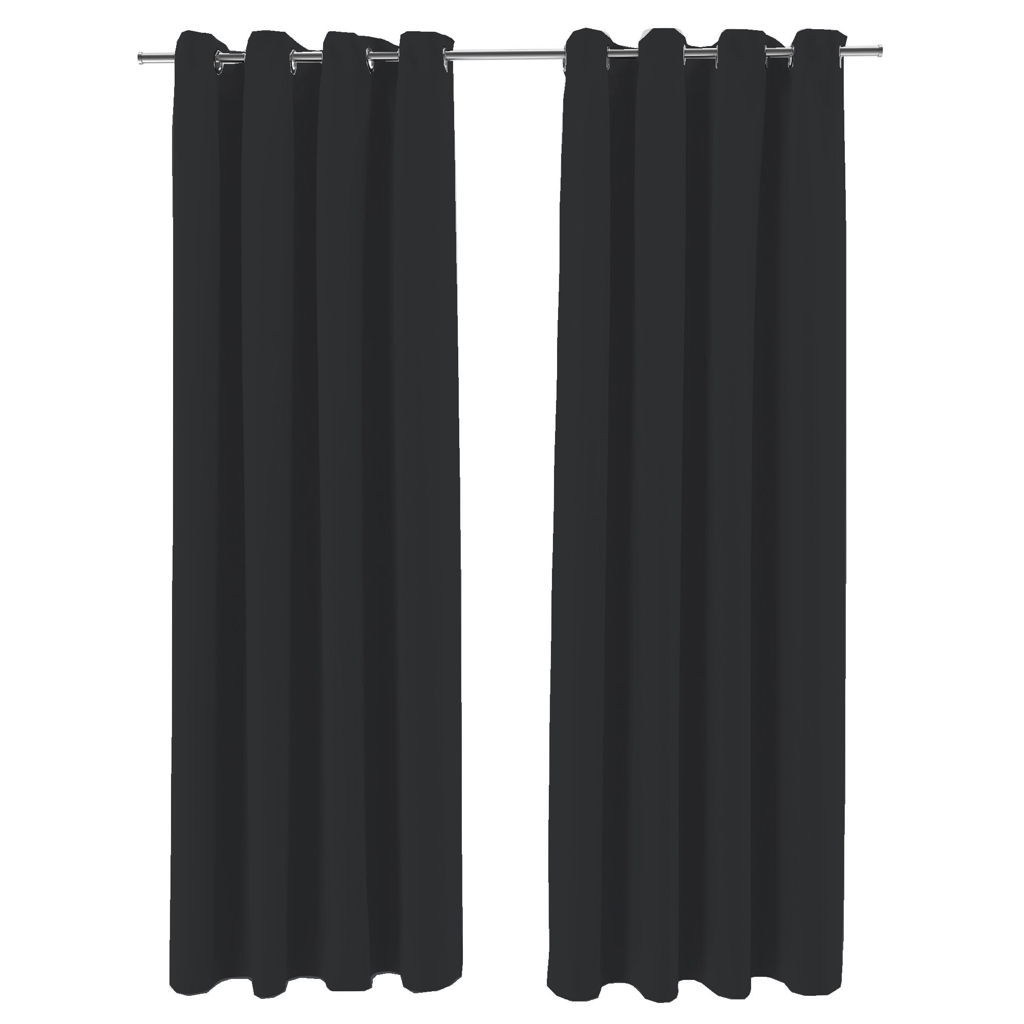 Jordan Manufacturing 54" x 84" Black Solid Grommet Semi-sheer Outdoor Curtain Panel