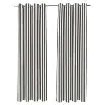 Jordan Manufacturing 54" x 84" Gray Stripe Grommet Semi-sheer Outdoor Curtain Panel