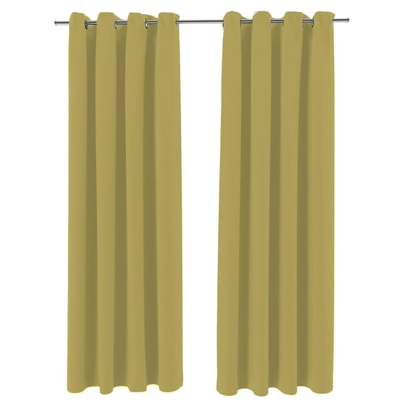 Jordan Manufacturing 54" x 84" Khaki Solid Grommet Semi-sheer Outdoor Curtain Panel (2 Pack)