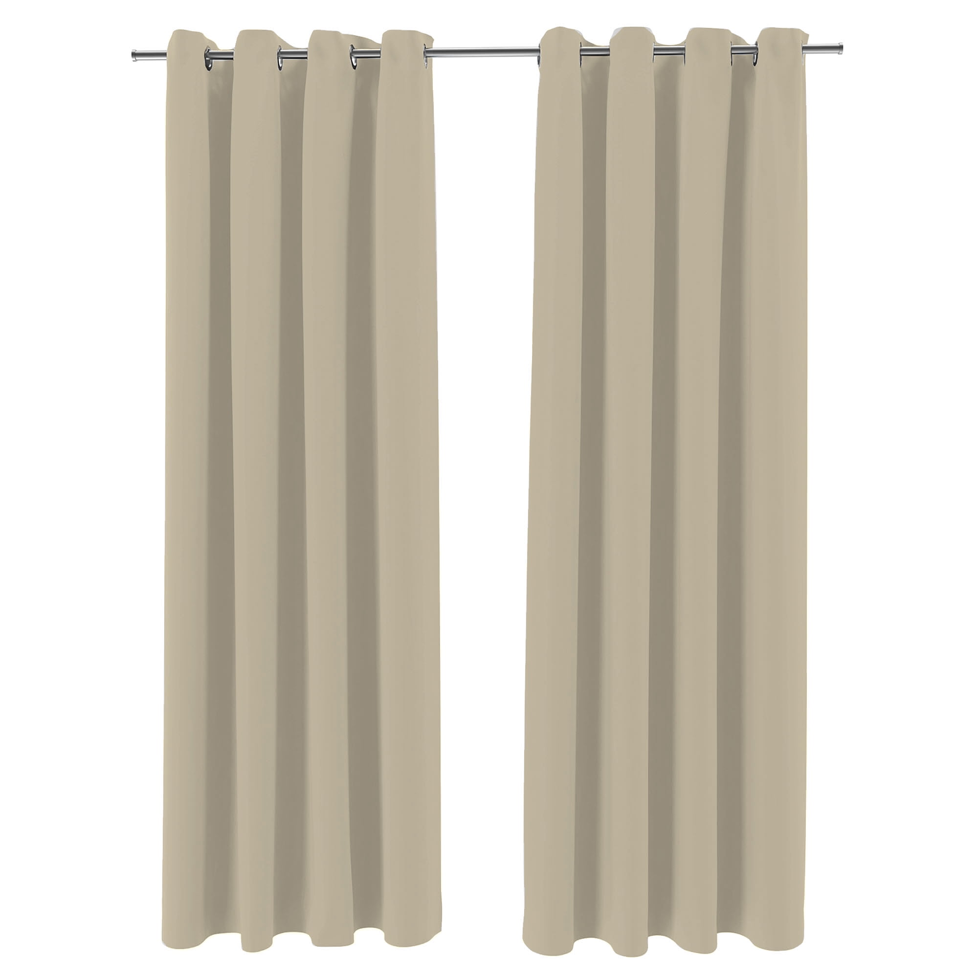 Jordan Manufacturing 54" x 84" Natural Solid Grommet Semi-sheer Outdoor Curtain Panel (2 Pack)