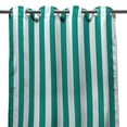 thumbnail image 1 of Jordan Manufacturing 54" x 84" Teal Stripe Grommet Semi-sheer Outdoor Curtain Panel (2 Pack), 1 of 7
