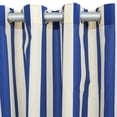 thumbnail image 1 of Jordan Manufacturing 54" x 96" Admiral Blue Stripe Grommet Semi-sheer Outdoor Curtain Panel, 1 of 2