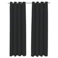 thumbnail image 1 of Jordan Manufacturing 54" x 96" Black Solid Grommet Semi-sheer Outdoor Curtain Panel (2 Pack), 1 of 9