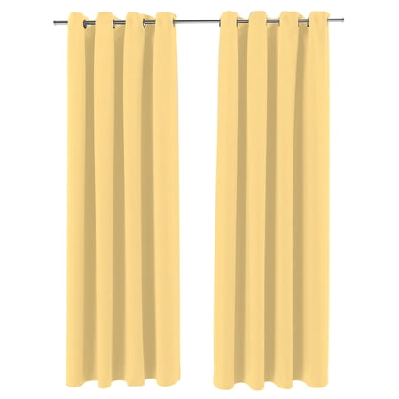 Jordan Manufacturing 54" x 96" Canary Yellow Solid Grommet Semi-sheer Outdoor Curtain Panel (2 Pack)